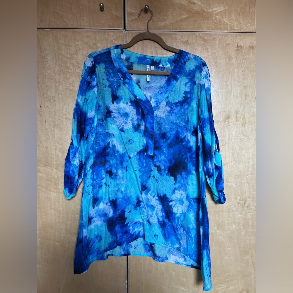 Blue Floral Blouse | grand & greene | Size S